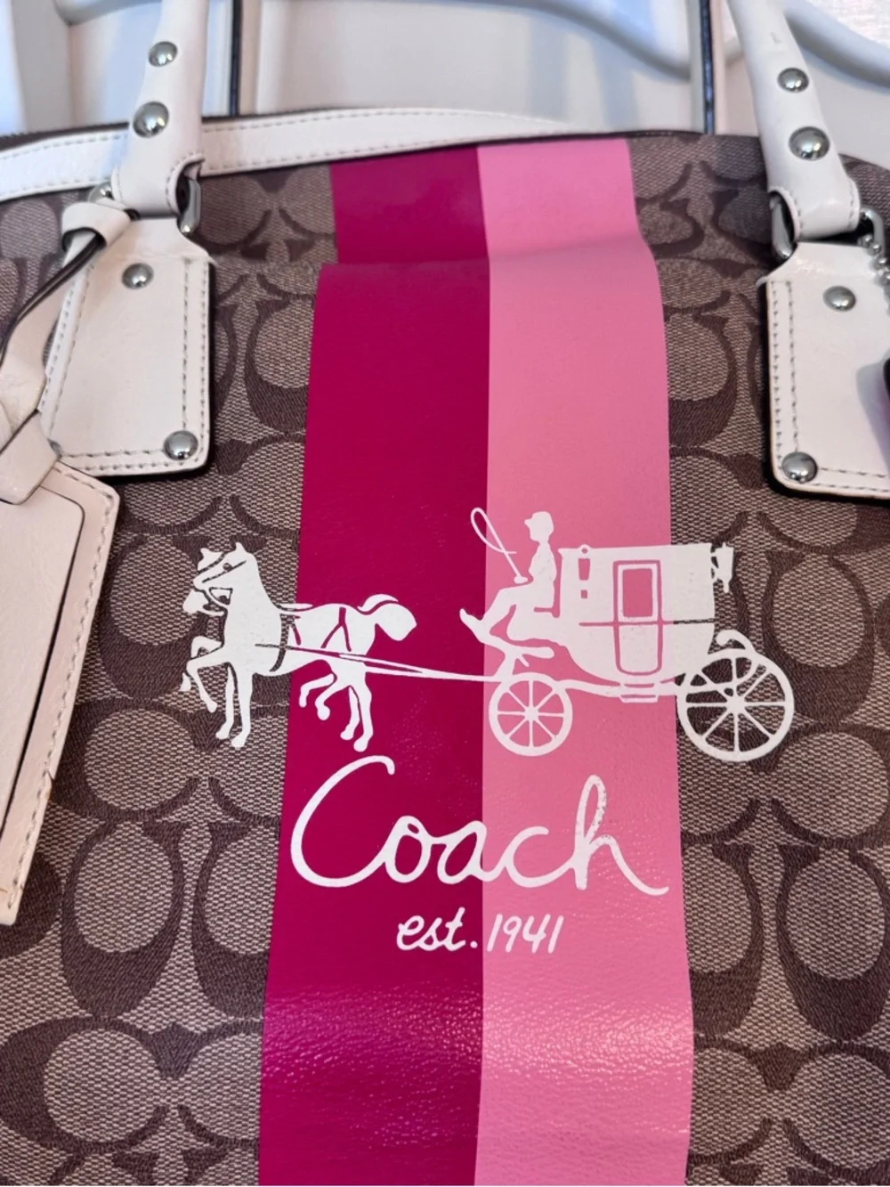 COACH *Rare* Sig C Stripe Coated Canvas Small Duffel Bag - Picture 8 of 10